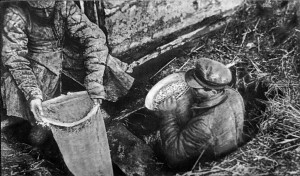 Работники ОГПУ_извлекают из ямы спрятанное зерно (1932)